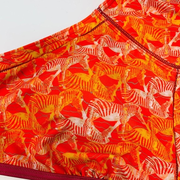 New prAna Womans Carmine Pink Safari Azra Bikini Top Sz Large Zebra Print NWT - Picture 6 of 9